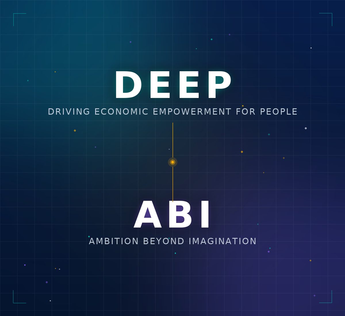 Premium illustration of the DeepAbi brand concept, symbolizing economic empowerment and ambition through connected innovation and growth