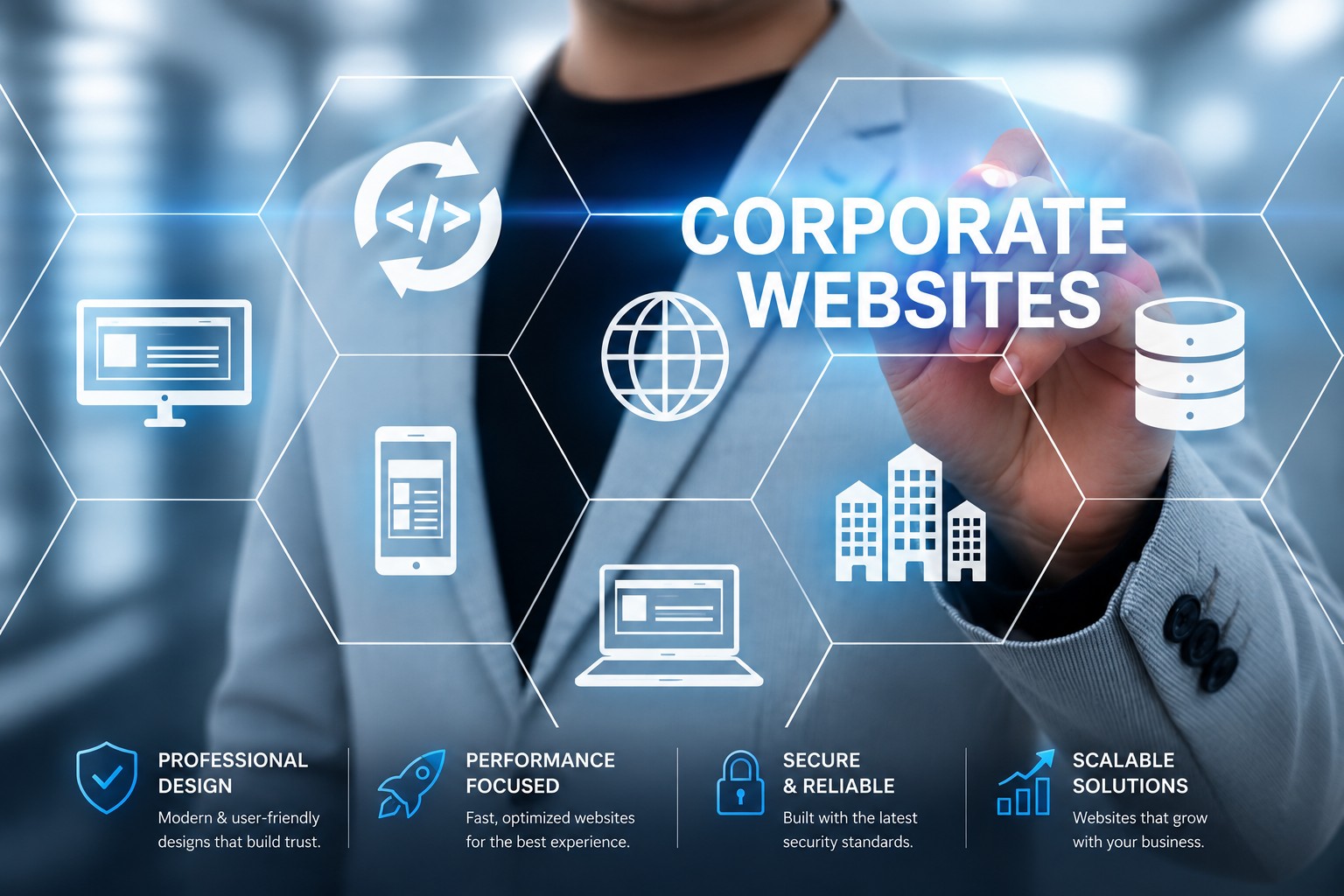 Real corporate website design example built by DeepAbi