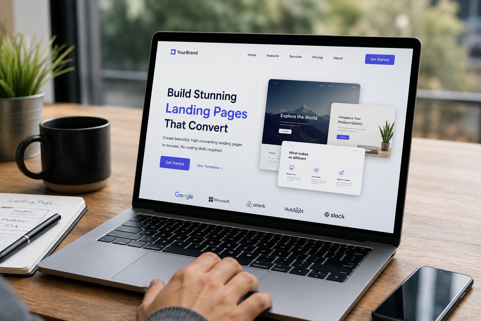Real landing page design example built by DeepAbi