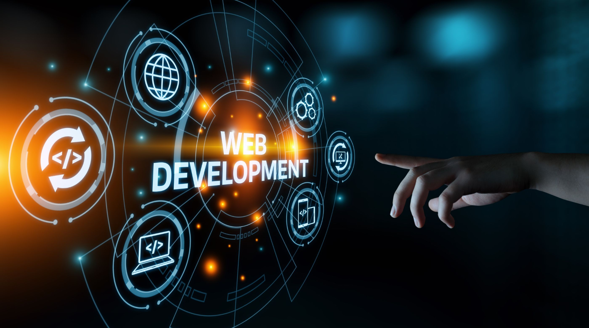 Illustration representing a website development project interface